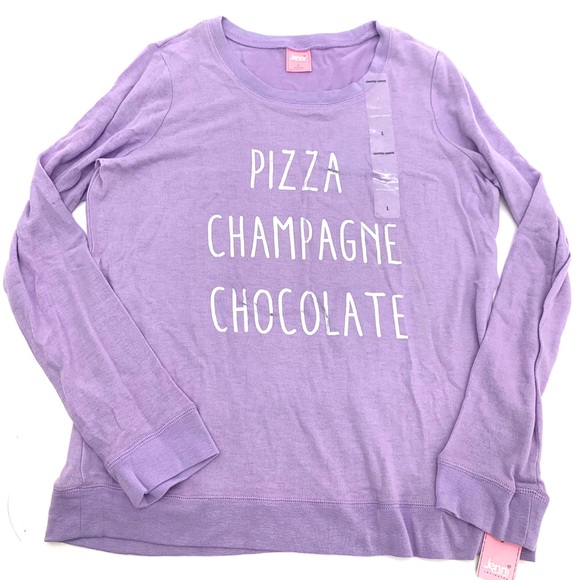 Jennifer Moore Other - 4/$25 Jenni by Jennifer Moore PJ Top Foodie Pizza Champagne Chocolate Large NEW